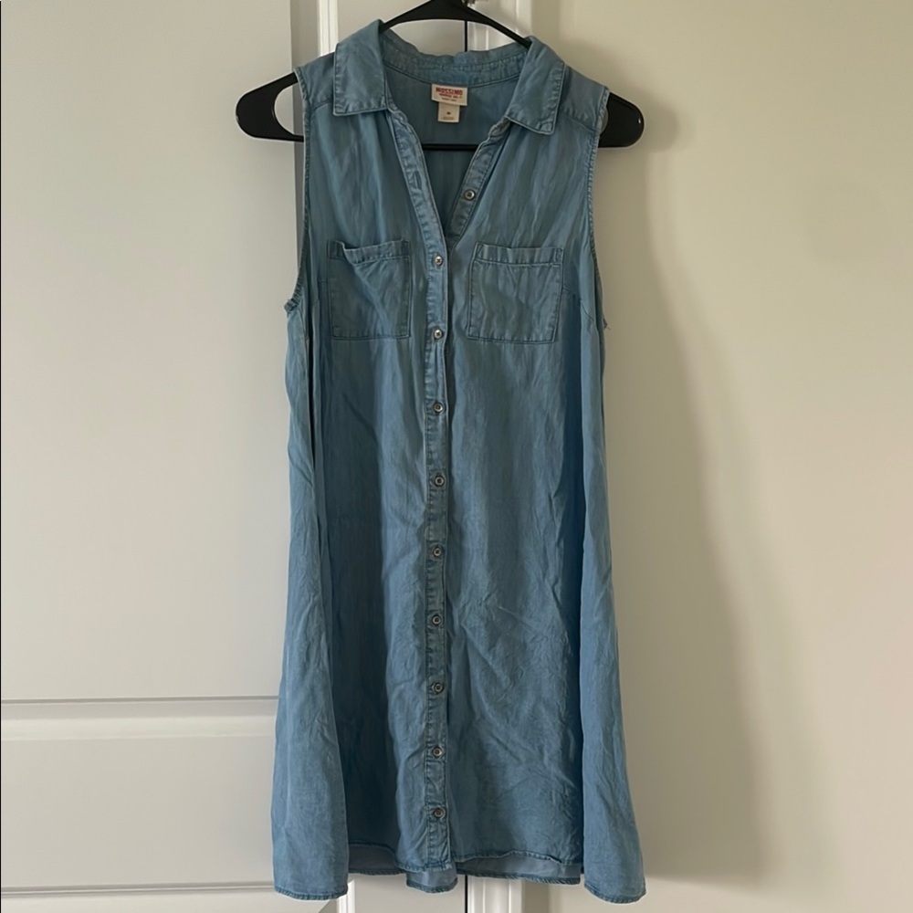 Mossimo Supply Co Sleeveless Buttoned Sundress  Denim Blue medium